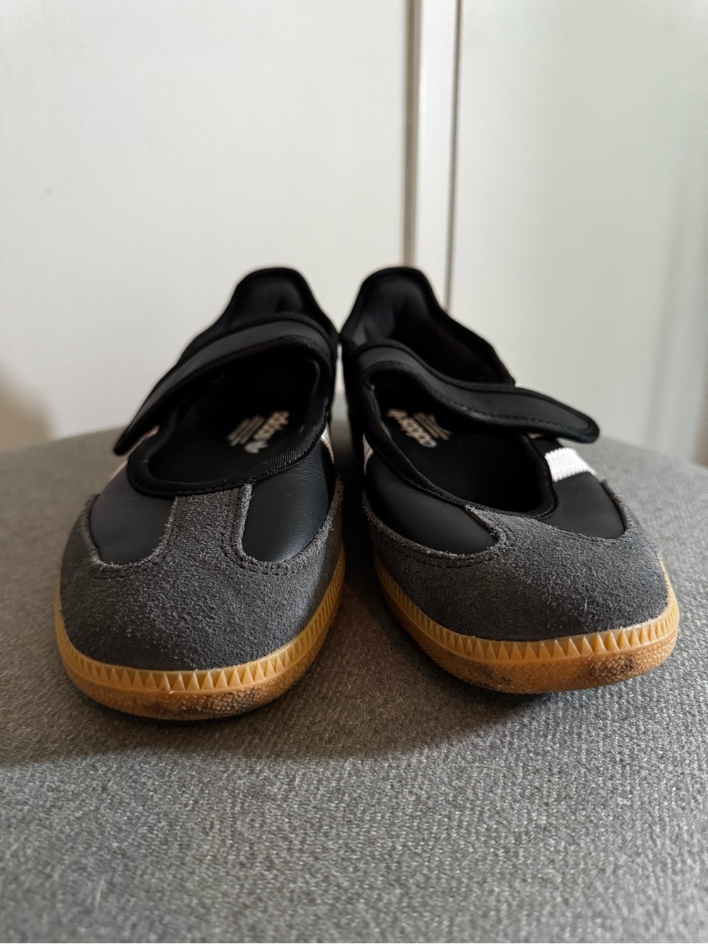 adidas Samba Mary Jane Sneakers - Black/White with Gum Sole - Picture 4 of 10